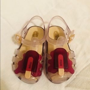 Mini Melissa popsicle shoes.
